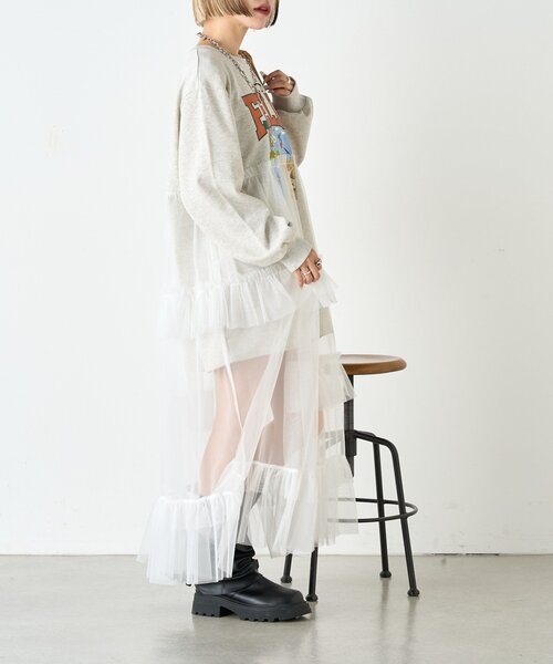 w closet(ダブルクローゼット)の「【リバイバル/2色展開】スウェットドッキングワンピース《WEB限定》(ワンピース・レディース・アイボリー/グリーン・FREE)」の8枚目の写真
