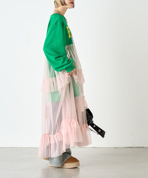 w closet(ダブルクローゼット)の「【リバイバル/2色展開】スウェットドッキングワンピース《WEB限定》(ワンピース・レディース・アイボリー/グリーン・FREE)」の14枚目の写真