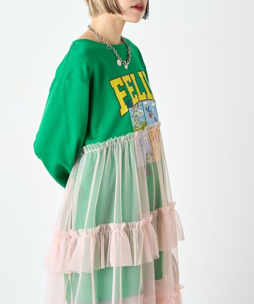 w closet(ダブルクローゼット)の「【リバイバル/2色展開】スウェットドッキングワンピース《WEB限定》(ワンピース・レディース・アイボリー/グリーン・FREE)」の16枚目の写真