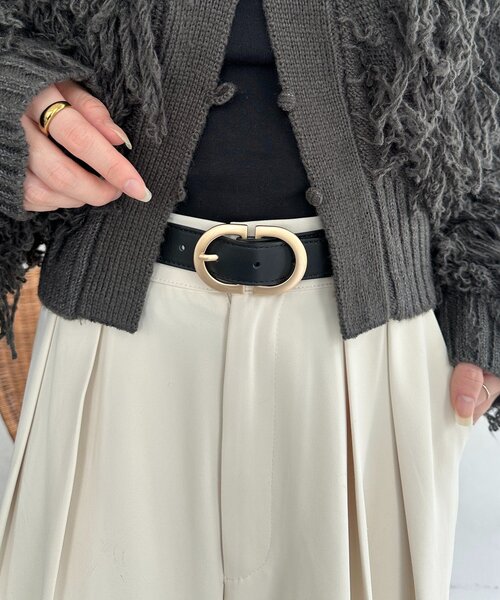 Thevon（ゼボン）の「Dバックルベルト（ベルト・レディース・ブラック・FREE）」の2枚目の写真