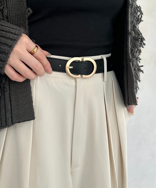 Thevon（ゼボン）の「Dバックルベルト（ベルト・レディース・ブラック・FREE）」の3枚目の写真