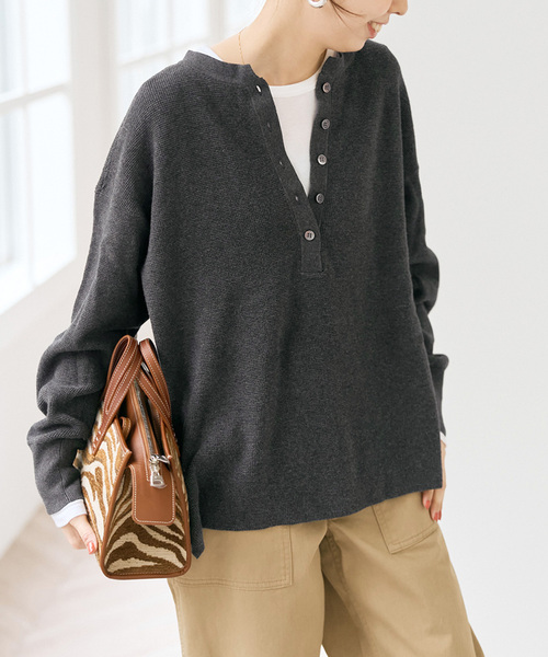 Spick&amp;Spanスピックアンドスパン　コットンカシミヤワッフルプルオーバー Spick & Span（スピックアンドスパン）の「前後2WAYワッフルプル