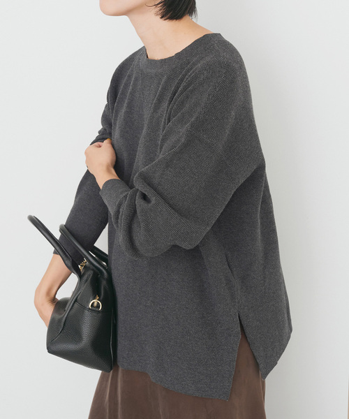 今季★スピックアンドスパン★前後2WAYワッフルプルオーバー セール】前後2WAYワッフルプルオーバー（ニット/セーター）｜Spick