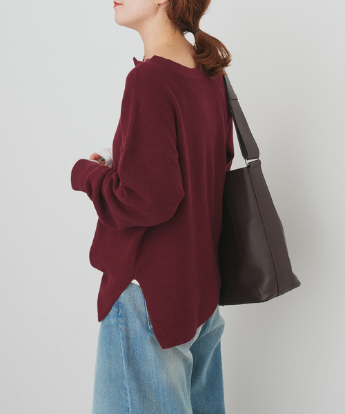 今季★スピックアンドスパン★前後2WAYワッフルプルオーバー セール】前後2WAYワッフルプルオーバー（ニット/セーター）｜Spick