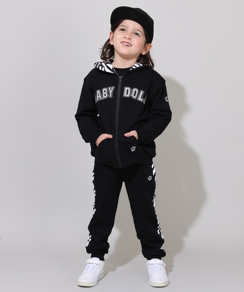 BABYDOLL（ベビードール）の「親子お揃い アーチラメロゴ アニマルジップパーカー 0841K 【ボトムス別売り】（パーカー・キッズ・ブラック/ベージュ・100cm/110cm/120cm/130cm/140cm/150cm）」の21枚目の写真