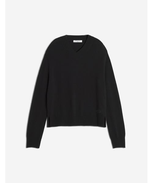 Maison Kitsune(メゾンキツネ)の「MERINO WOOL COMFORT V-NECK JUMPER(ニット/セーター・レディース・ライトベージュ/ブラック・XS/S/M/L)」の2枚目の写真