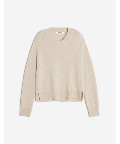 Maison Kitsune(メゾンキツネ)の「MERINO WOOL COMFORT V-NECK JUMPER(ニット/セーター・レディース・ライトベージュ/ブラック・XS/S/M/L)」の14枚目の写真