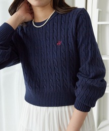 BEVERLY HILLS POLO CLUB | 【BEVERLY HILLS POLO CLUB】ケーブル柄ショートニット(ニット/セーター)