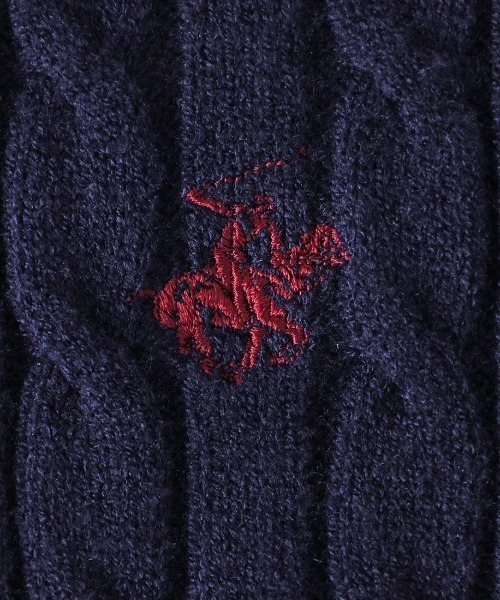 BEVERLY HILLS POLO CLUB(ビバリーヒルズポロクラブ)の「【BEVERLY HILLS POLO CLUB】ケーブル柄ショートニット(ニット/セーター・レディース・アイボリー/ネイビー/レッド・M)」の21枚目の写真