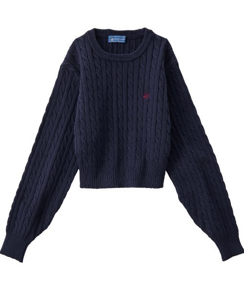 BEVERLY HILLS POLO CLUB(ビバリーヒルズポロクラブ)の「【BEVERLY HILLS POLO CLUB】ケーブル柄ショートニット(ニット/セーター・レディース・アイボリー/ネイビー/レッド・M)」の22枚目の写真