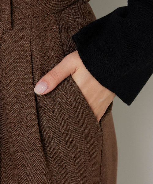 ナラカミーチェ（NARACAMICIE）/【NARACAMICIE】ヘリンボンタックパンツ NARACAMICIE】ヘリンボンタックパンツ（その他パンツ）｜NARACAMICIE