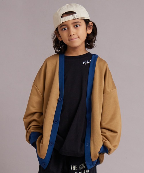 PAIRMANON STREET（ペアマノンストリート）の「【マルチファンクション】速乾 裏毛 カーディガン【PAIRMANON STREET】（カーディガン/ボレロ・キッズ・グレー/ブラック/ブルーグレー/ブラウン・100/110/120/130/140/150/160）」の4枚目の写真