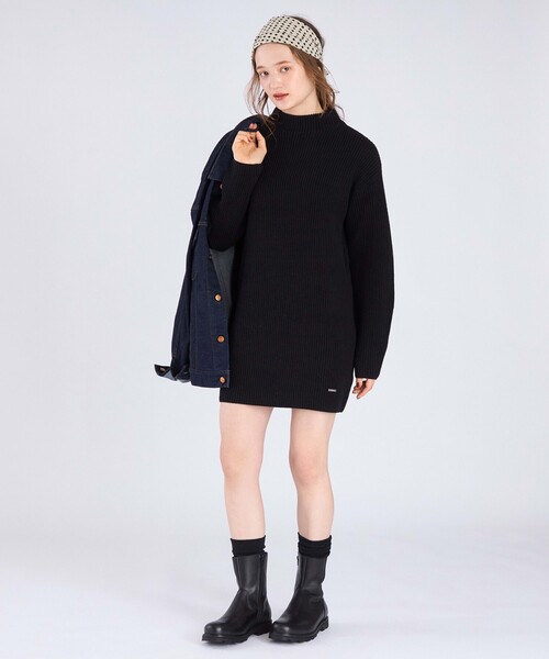 To b. by agnes b.(トゥービーバイアニエスベー)の「【Outlet】ボトルネック ニット ワンピース(ワンピース・レディース・ブラック・FREE)」の3枚目の写真