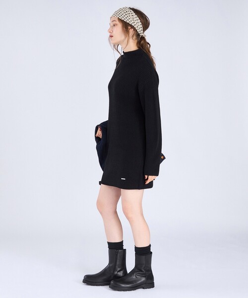 To b. by agnes b.(トゥービーバイアニエスベー)の「【Outlet】ボトルネック ニット ワンピース(ワンピース・レディース・ブラック・FREE)」の4枚目の写真