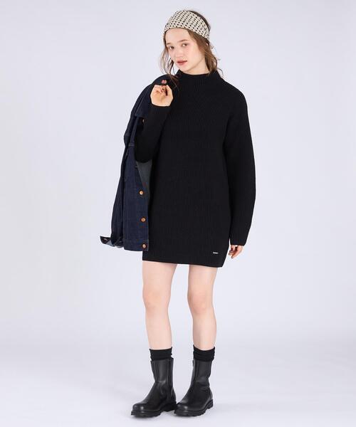 セール】【Outlet】ボトルネック ニット ワンピース（ワンピース）｜To