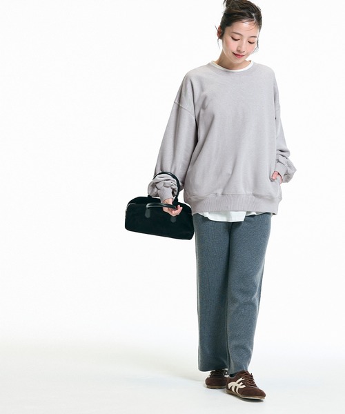 coca（coca）（コカ）の「ヘビーウェイト裏毛ポケット付きスウェット（スウェット・レディース・ライトグレー/ネイビー・L/M/S）」の5枚目の写真