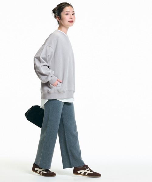 coca（coca）（コカ）の「ヘビーウェイト裏毛ポケット付きスウェット（スウェット・レディース・ライトグレー/ネイビー・L/M/S）」の7枚目の写真