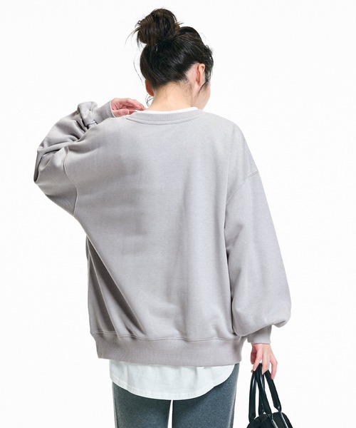 coca（coca）（コカ）の「ヘビーウェイト裏毛ポケット付きスウェット（スウェット・レディース・ライトグレー/ネイビー・L/M/S）」の8枚目の写真