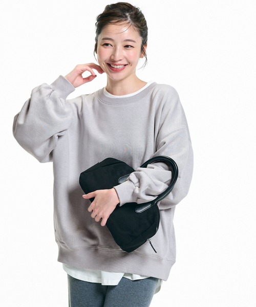 coca（coca）（コカ）の「ヘビーウェイト裏毛ポケット付きスウェット（スウェット・レディース・ライトグレー/ネイビー・L/M/S）」の9枚目の写真