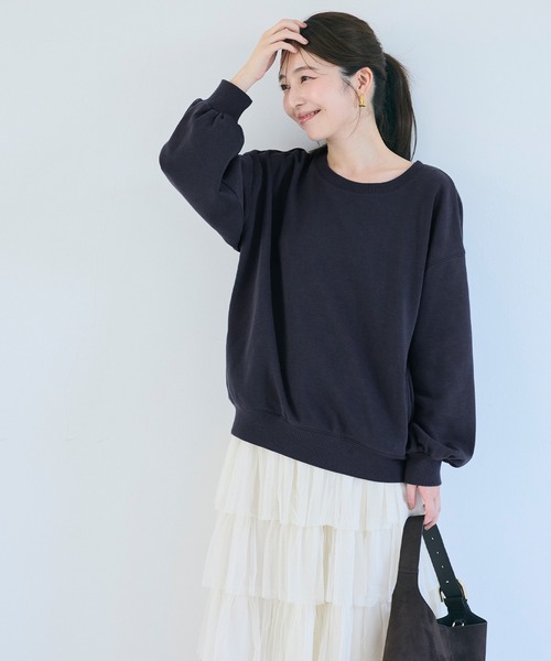 coca（coca）（コカ）の「ヘビーウェイト裏毛ポケット付きスウェット（スウェット・レディース・ライトグレー/ネイビー・L/M/S）」の10枚目の写真