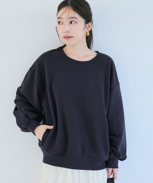 coca（coca）（コカ）の「ヘビーウェイト裏毛ポケット付きスウェット（スウェット・レディース・ライトグレー/ネイビー・L/M/S）」の12枚目の写真