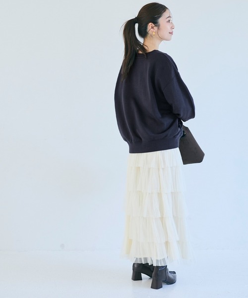 coca（coca）（コカ）の「ヘビーウェイト裏毛ポケット付きスウェット（スウェット・レディース・ライトグレー/ネイビー・L/M/S）」の14枚目の写真