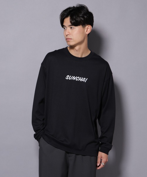 NANO universe(ナノユニバース)の「Anti Soaked(R)×SUNCHAI ロゴ刺繍 汗染み防止 Tシャツ長袖(Tシャツ/カットソー・メンズ・ブラウン/ブラック・S/M/L)」の2枚目の写真