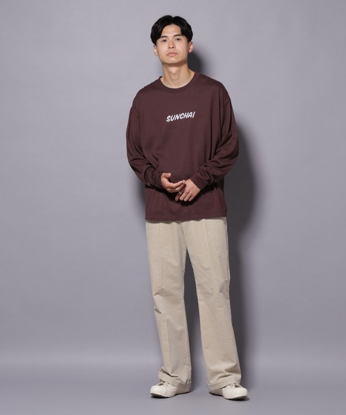 NANO universe(ナノユニバース)の「Anti Soaked(R)×SUNCHAI ロゴ刺繍 汗染み防止 Tシャツ長袖(Tシャツ/カットソー・メンズ・ブラウン/ブラック・S/M/L)」の7枚目の写真