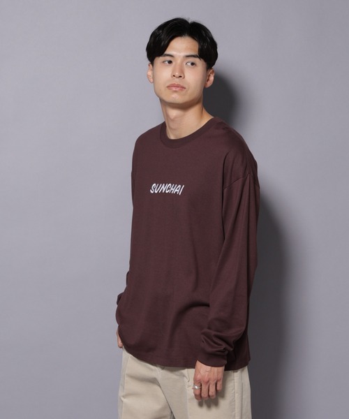 NANO universe(ナノユニバース)の「Anti Soaked(R)×SUNCHAI ロゴ刺繍 汗染み防止 Tシャツ長袖(Tシャツ/カットソー・メンズ・ブラウン/ブラック・S/M/L)」の4枚目の写真