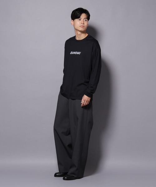 NANO universe(ナノユニバース)の「Anti Soaked(R)×SUNCHAI ロゴ刺繍 汗染み防止 Tシャツ長袖(Tシャツ/カットソー・メンズ・ブラウン/ブラック・S/M/L)」の15枚目の写真