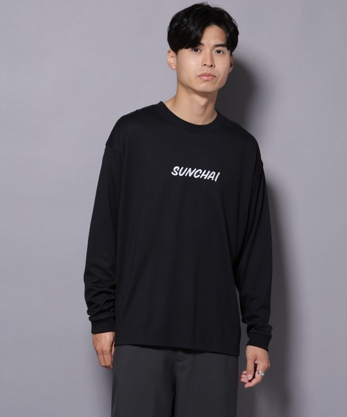 NANO universe(ナノユニバース)の「Anti Soaked(R)×SUNCHAI ロゴ刺繍 汗染み防止 Tシャツ長袖(Tシャツ/カットソー・メンズ・ブラウン/ブラック・S/M/L)」の11枚目の写真