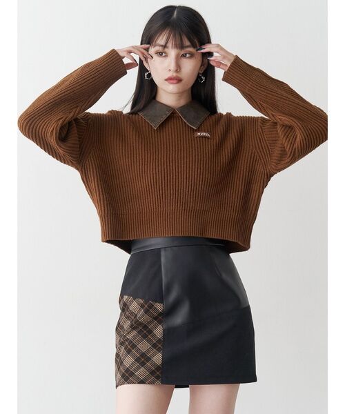 MURUA（ムルーア）の「デザインカラーニット（ニット/セーター・レディース・レッド/ブラック/ブラウン・FREE）」の18枚目の写真