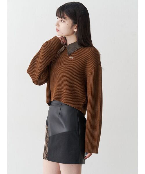 MURUA（ムルーア）の「デザインカラーニット（ニット/セーター・レディース・レッド/ブラック/ブラウン・FREE）」の13枚目の写真