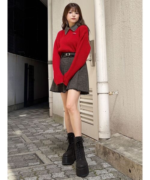 MURUA（ムルーア）の「デザインカラーニット（ニット/セーター・レディース・レッド/ブラック/ブラウン・FREE）」の21枚目の写真