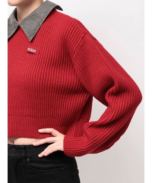 MURUA（ムルーア）の「デザインカラーニット（ニット/セーター・レディース・レッド/ブラック/ブラウン・FREE）」の17枚目の写真