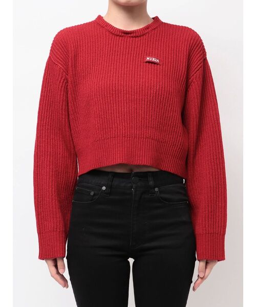 MURUA（ムルーア）の「デザインカラーニット（ニット/セーター・レディース・レッド/ブラック/ブラウン・FREE）」の14枚目の写真