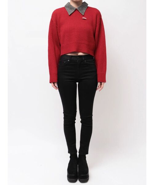 MURUA（ムルーア）の「デザインカラーニット（ニット/セーター・レディース・レッド/ブラック/ブラウン・FREE）」の9枚目の写真