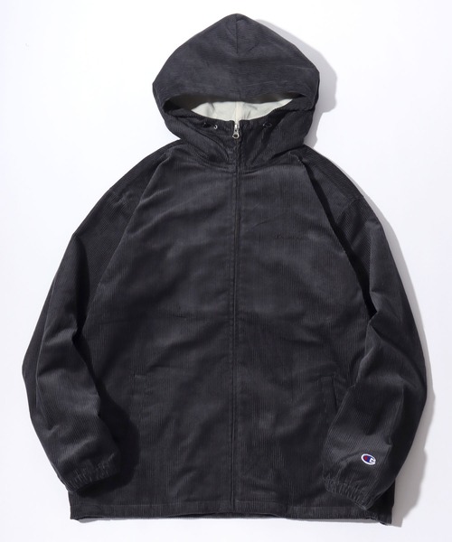 Champion（チャンピオン）の「2025AW Champion/チャンピオン CORDUROY ZIP PARKA  コーデュロイ ワンポイントロゴ刺繍 フーデッドジャケット フルジップパーカー（ブルゾン・メンズ・チャコール/ダークグリーン/ライトブラウン・XL/M/L）」の2枚目の写真