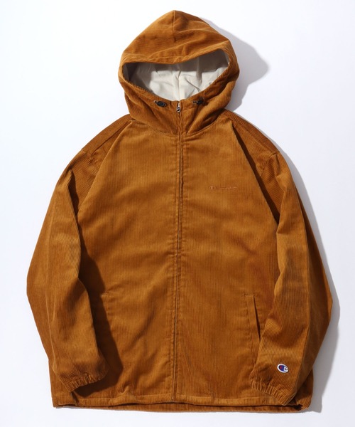 Champion（チャンピオン）の「2025AW Champion/チャンピオン CORDUROY ZIP PARKA  コーデュロイ ワンポイントロゴ刺繍 フーデッドジャケット フルジップパーカー（ブルゾン・メンズ・チャコール/ダークグリーン/ライトブラウン・XL/M/L）」の3枚目の写真