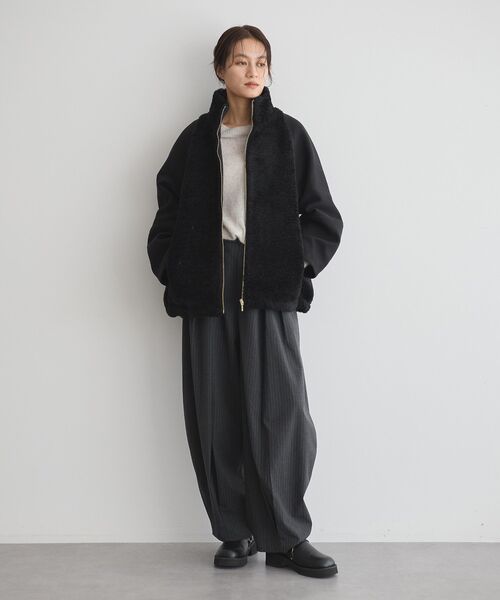 GARAGE OF GOOD CLOTHING（ガレージオブグッドクロージング）の「ストライプウールライク裾タックバレルパンツ（その他パンツ・レディース・グレー系その他2・38/36）」の11枚目の写真