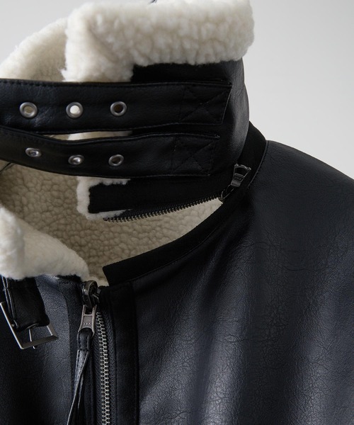 CLEL（クレイル）の「【CLEL】4way Reversible Faux Shearling Jacket / 4way リバーシブルフェイクムートンジャケット（ブルゾン・メンズ・チャコールグレー/ブラック/ブラウン・XS/S/M/L）」の14枚目の写真