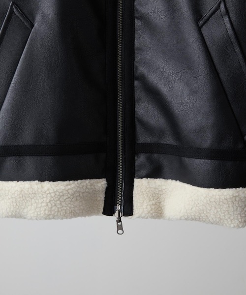 CLEL（クレイル）の「【CLEL】4way Reversible Faux Shearling Jacket / 4way リバーシブルフェイクムートンジャケット（ブルゾン・メンズ・チャコールグレー/ブラック/ブラウン・XS/S/M/L）」の19枚目の写真