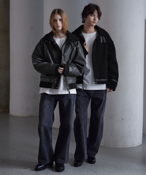 CLEL 4way リバーシブルフェイクムートンジャケット CLEL】4way Reversible Faux Shearling Jacket / 4way リバーシブル