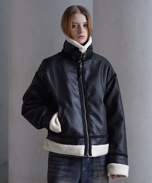 CLEL】4way Reversible Faux Shearling Jacket / 4way リバーシブル