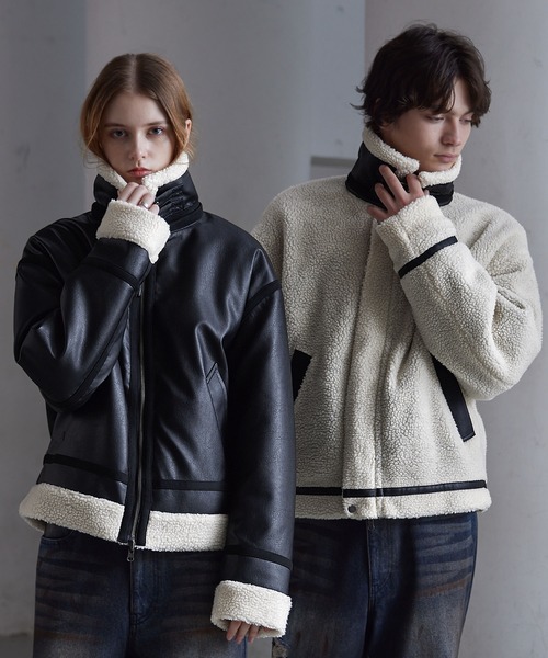 CLEL】4way Reversible Faux Shearling Jacket / 4way リバーシブル