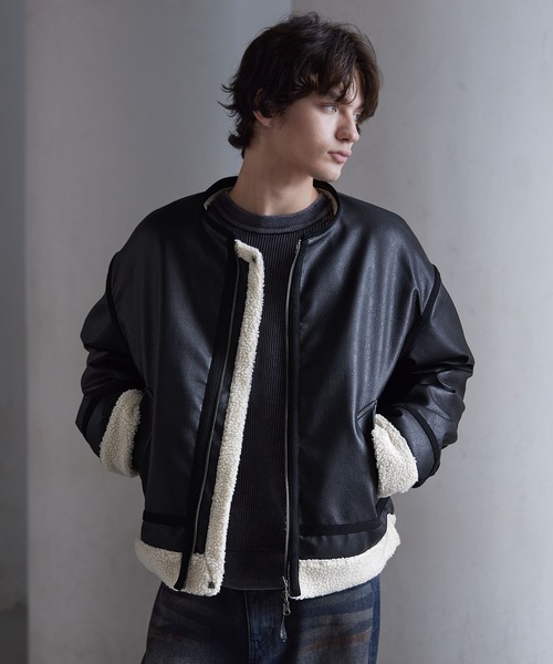 CLEL】4way Reversible Faux Shearling Jacket / 4way リバーシブル