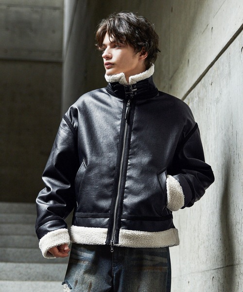 CLEL】4way Reversible Faux Shearling Jacket / 4way リバーシブル