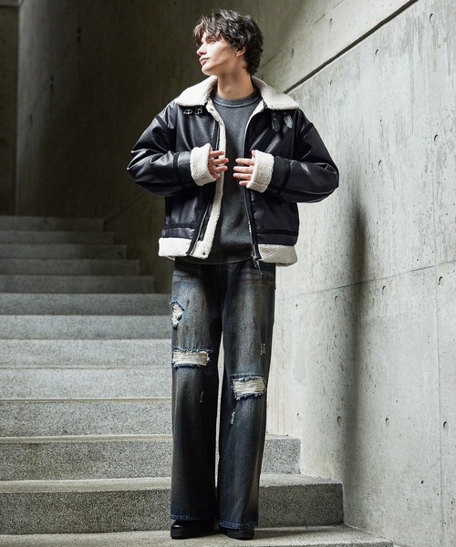 CLEL】4way Reversible Faux Shearling Jacket / 4way リバーシブル