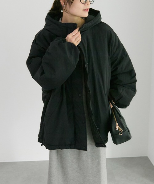 PUAL CE CIN（ピュアルセシン）の「【WEB限定】中わたモンスターパーカー（ミリタリージャケット・レディース・ベージュ/ブラック/カーキ・FREE）」の16枚目の写真