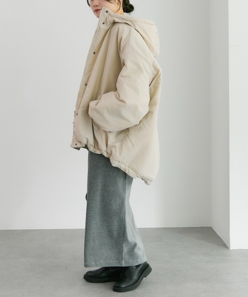 PUAL CE CIN（ピュアルセシン）の「【WEB限定】中わたモンスターパーカー（ミリタリージャケット・レディース・ベージュ/ブラック/カーキ・FREE）」の8枚目の写真